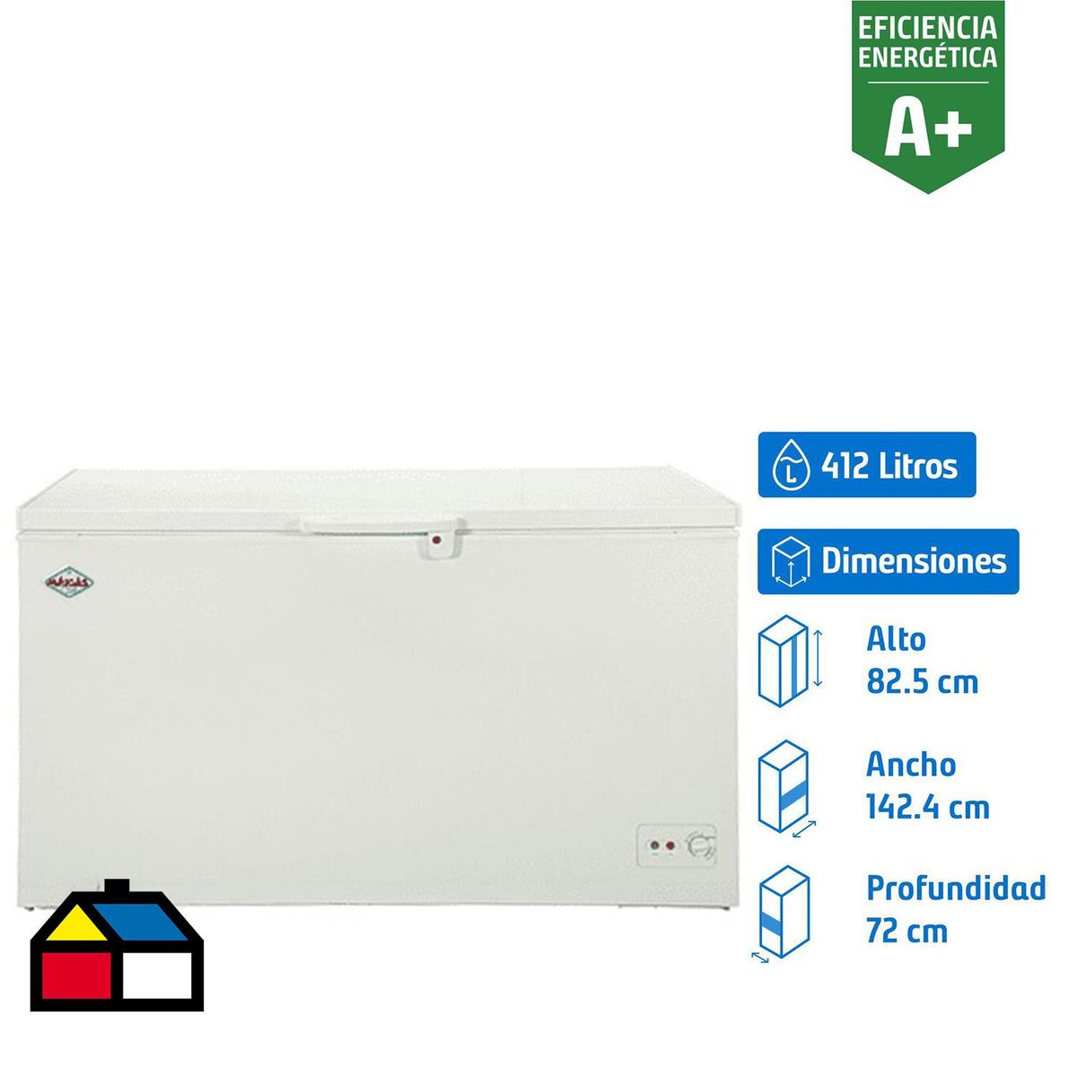 MAIGAS - Congelador industrial horizontal 412 litros blanco