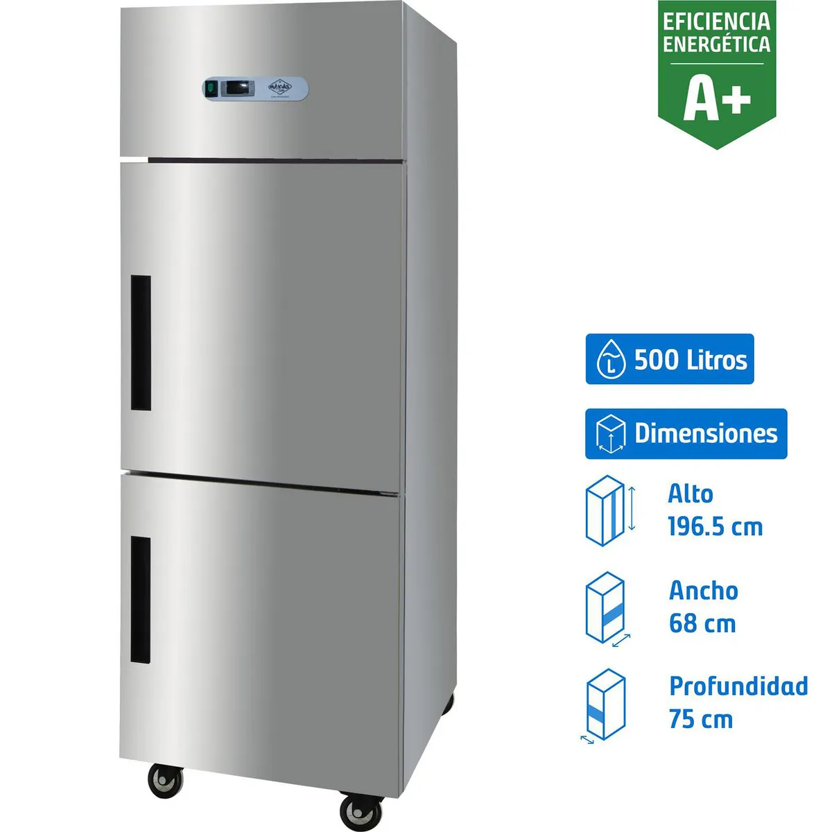 MAIGAS - Congelador Industrial 2 Puertas Vertical 500 Litros Gris FAGAFFM17