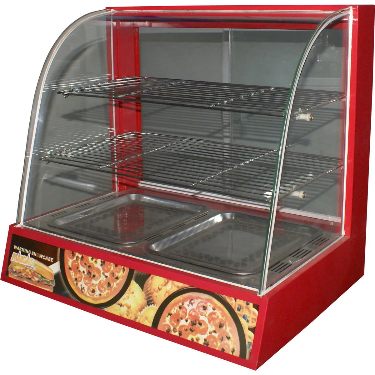 MAIGAS - Vitrina mantenedora industrial de 3 niveles rojo