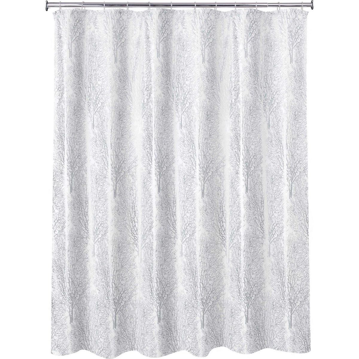 JUST HOME COLLECTION - Cortina de baño rama plata 178x180 cm