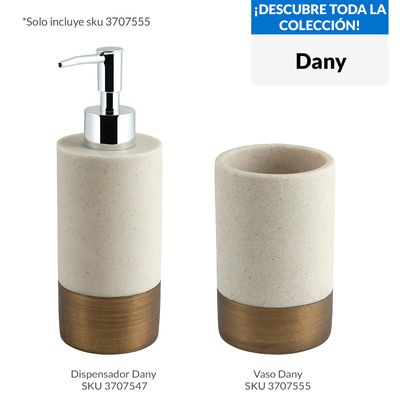 Imagen 2 del producto Vaso Dany Beige, Dorado