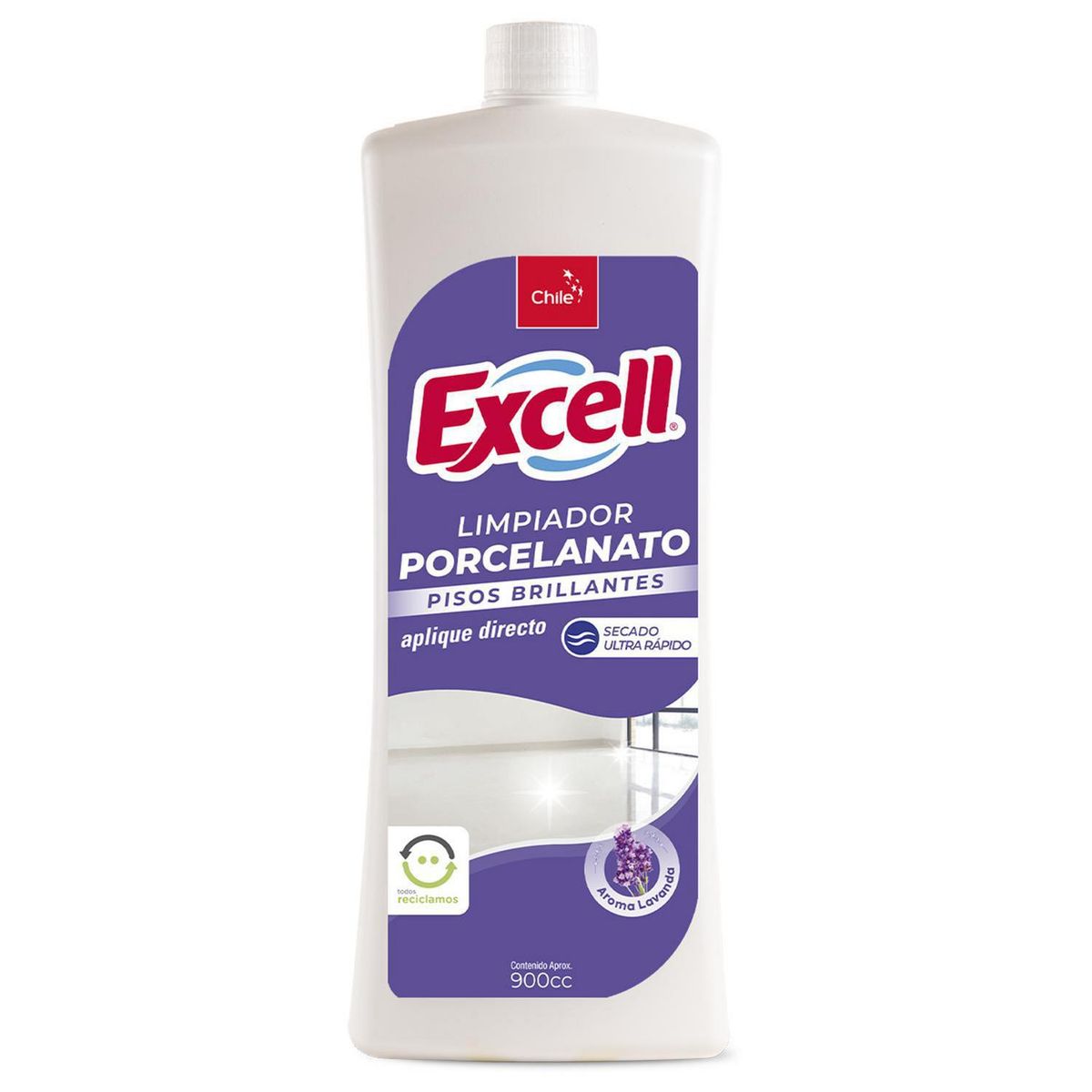 EXCELL - Limpiador Excell Porcelanato 900 cc Lavanda para Pisos Brillantes