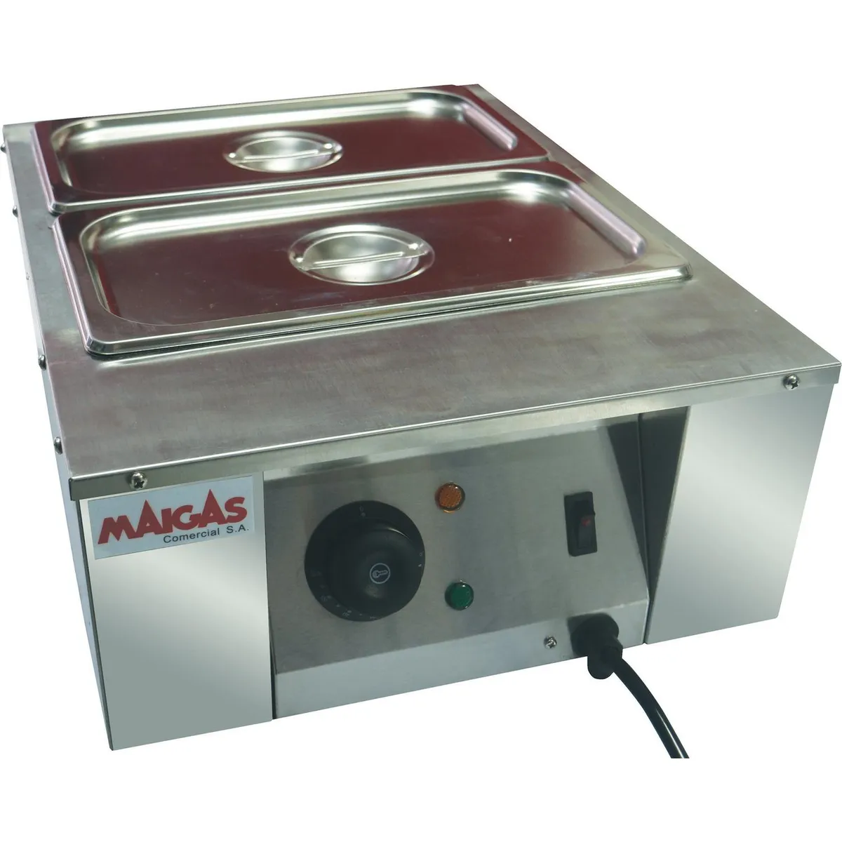 MAIGAS - Máquina chocolatera industrial 2 depósitos 3 litros gris