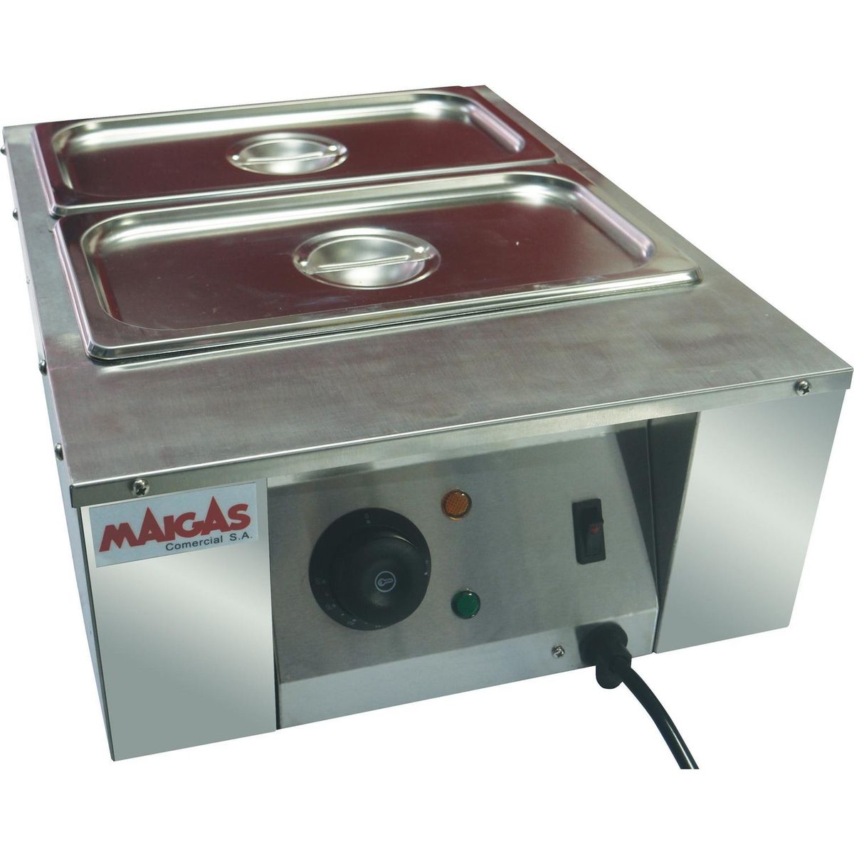 MAIGAS - Máquina chocolatera industrial 2 depósitos 3 litros gris