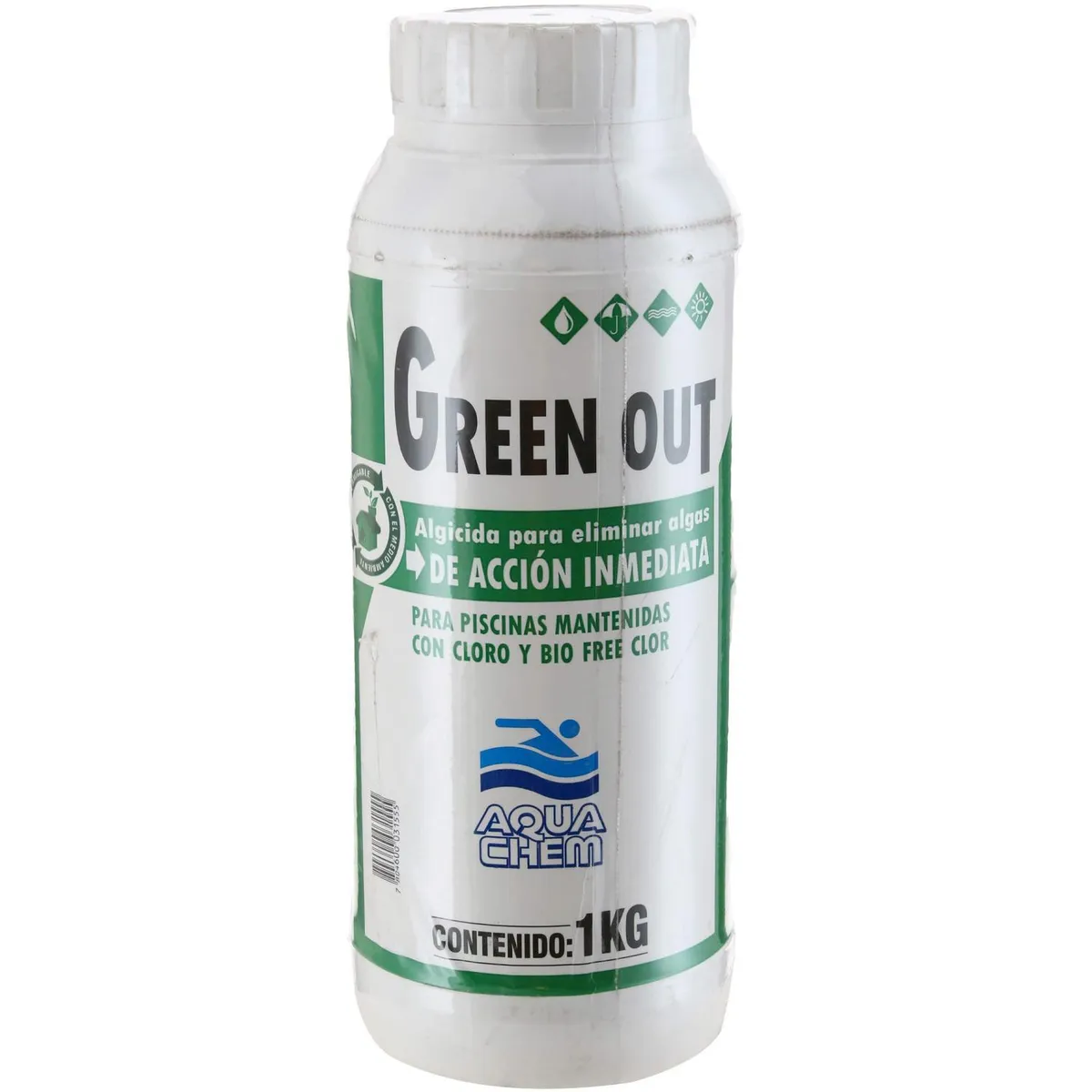 AQUACHEM - Green Out Algicida Líquido 1 kg Frasco (plástico/vidrio)