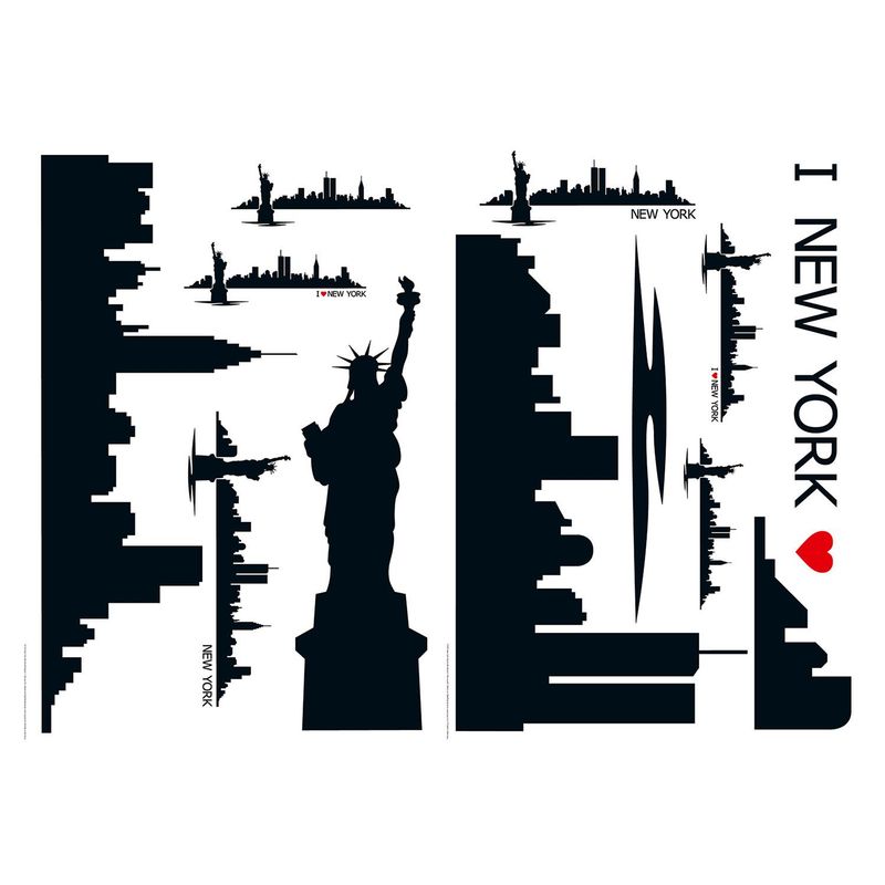 IDEALDECOR - Sticker horizonte New York 47x68 cm