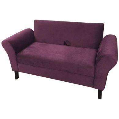 Banqueta con bal y respaldo lua felpa morado