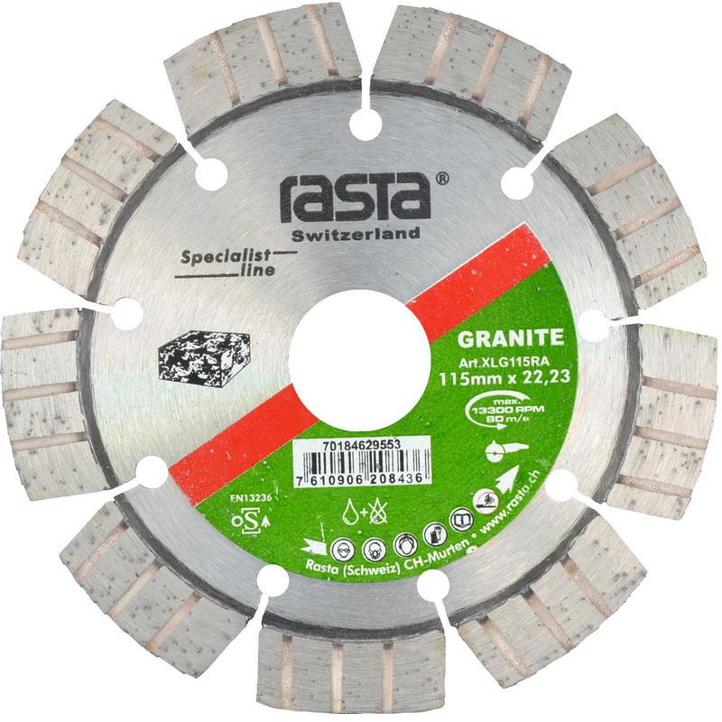 RASTA - Disco Diamantado Granito 4 1/2" Laser Granite Uso en Seco
