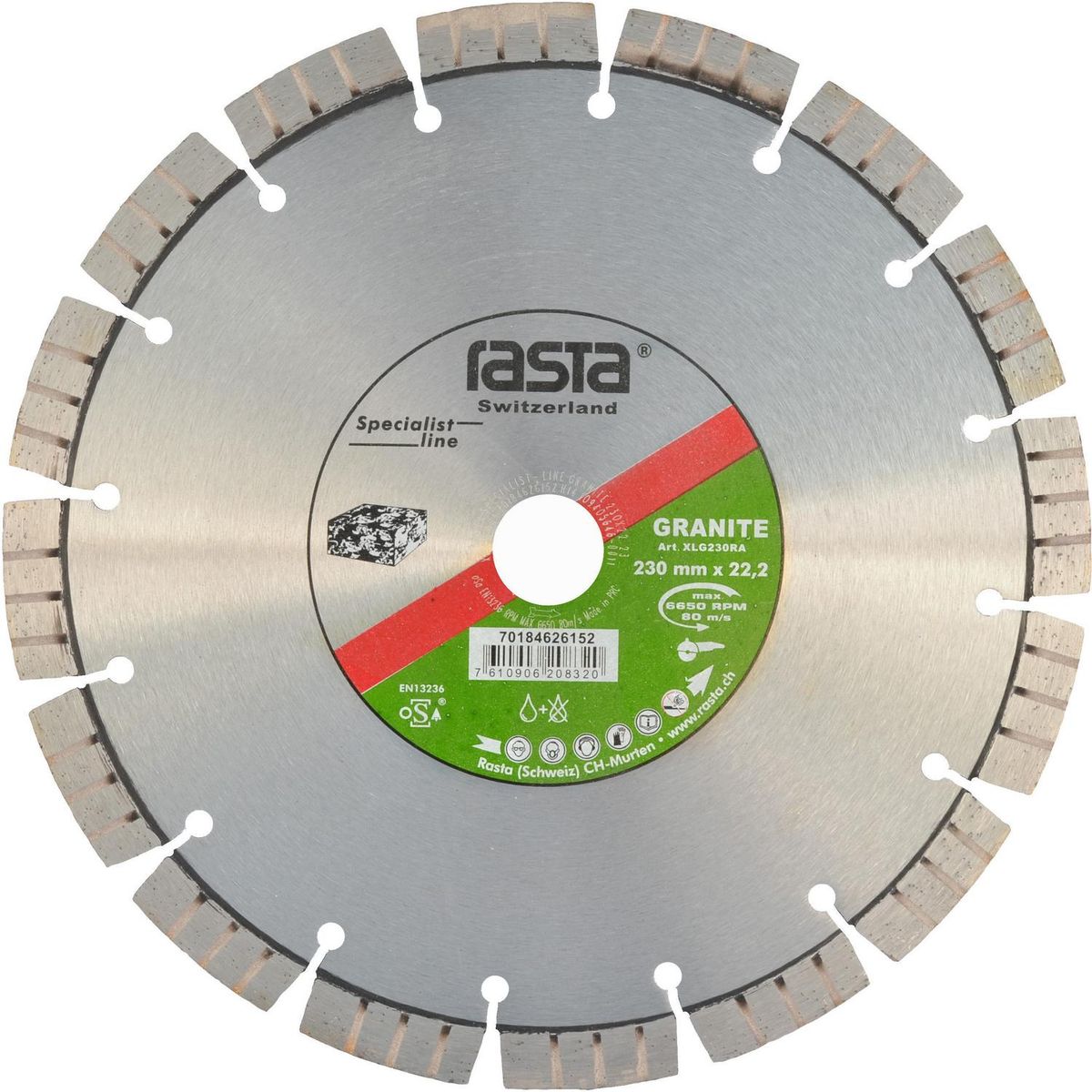 RASTA - Disco Diamantado Granito 9'' Laser Granite (230x3,2x22mm) Uso en seco