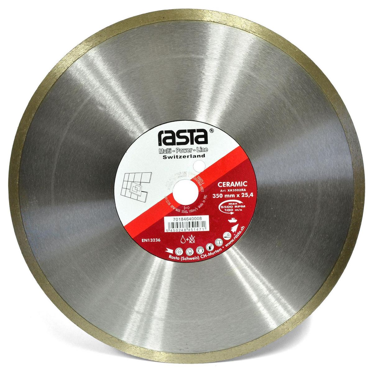 RASTA - Disco Diamantado 14'' (350x2x25,4 mm) Cerámica Uso en Húmedo