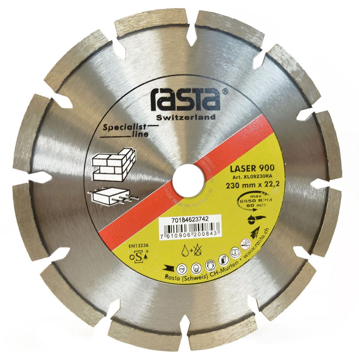 RASTA - Disco Diamantado Hormigón Armado 9'' Láser 900 (230x2,2x22) Uso en Seco