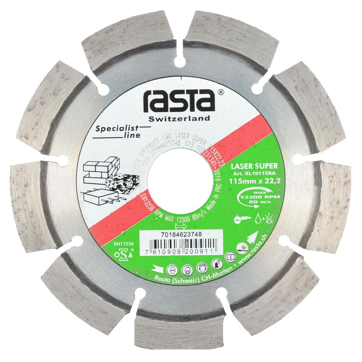 ATLAS - Disco Diamantado Piedra 4,5" (115x2x22 mm) Seco Húmedo