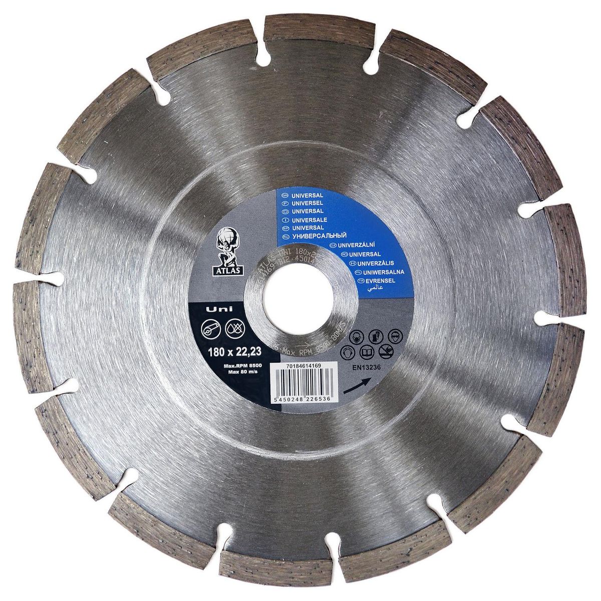 ATLAS - Disco Diamantado Piedra 7'' (180x2,3x22 mm) Seco Húmedo