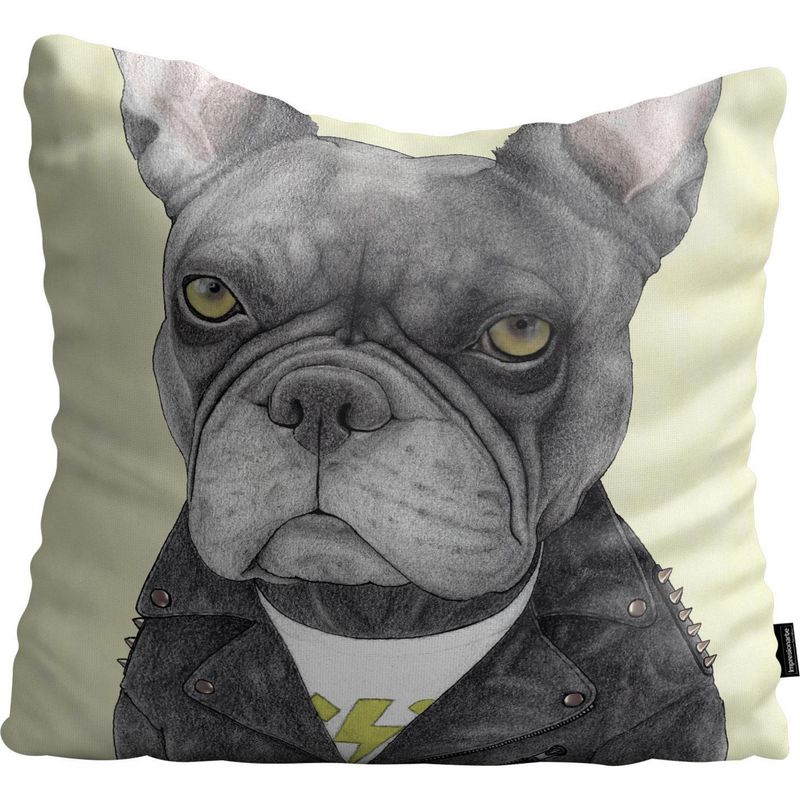 IMPRESIONARTE - Cojín de Piso Hard Rock French Bulldog 100x100 cm