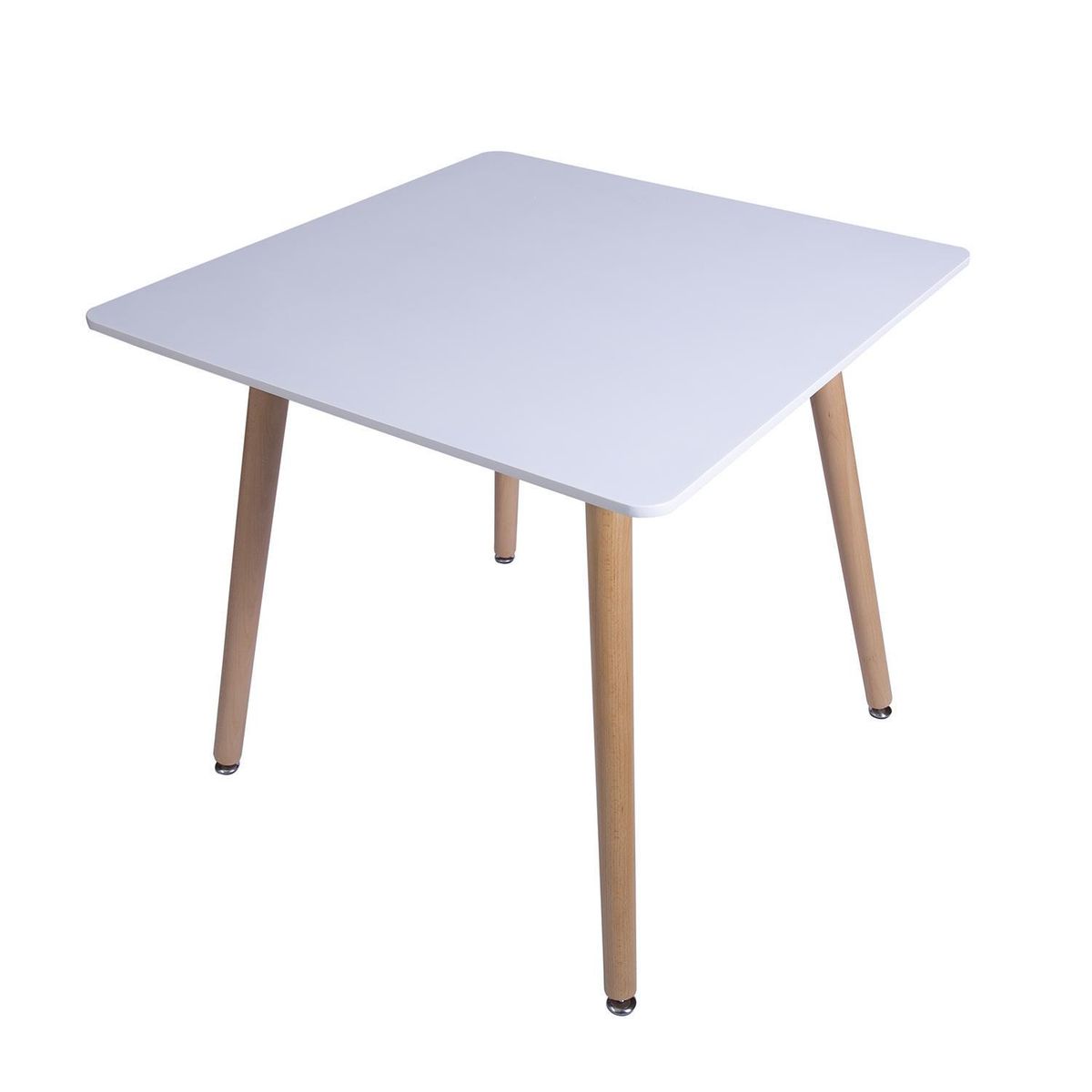 WHITE MARKET - Mesa Cuadrada Blanca 80x74x80 cm