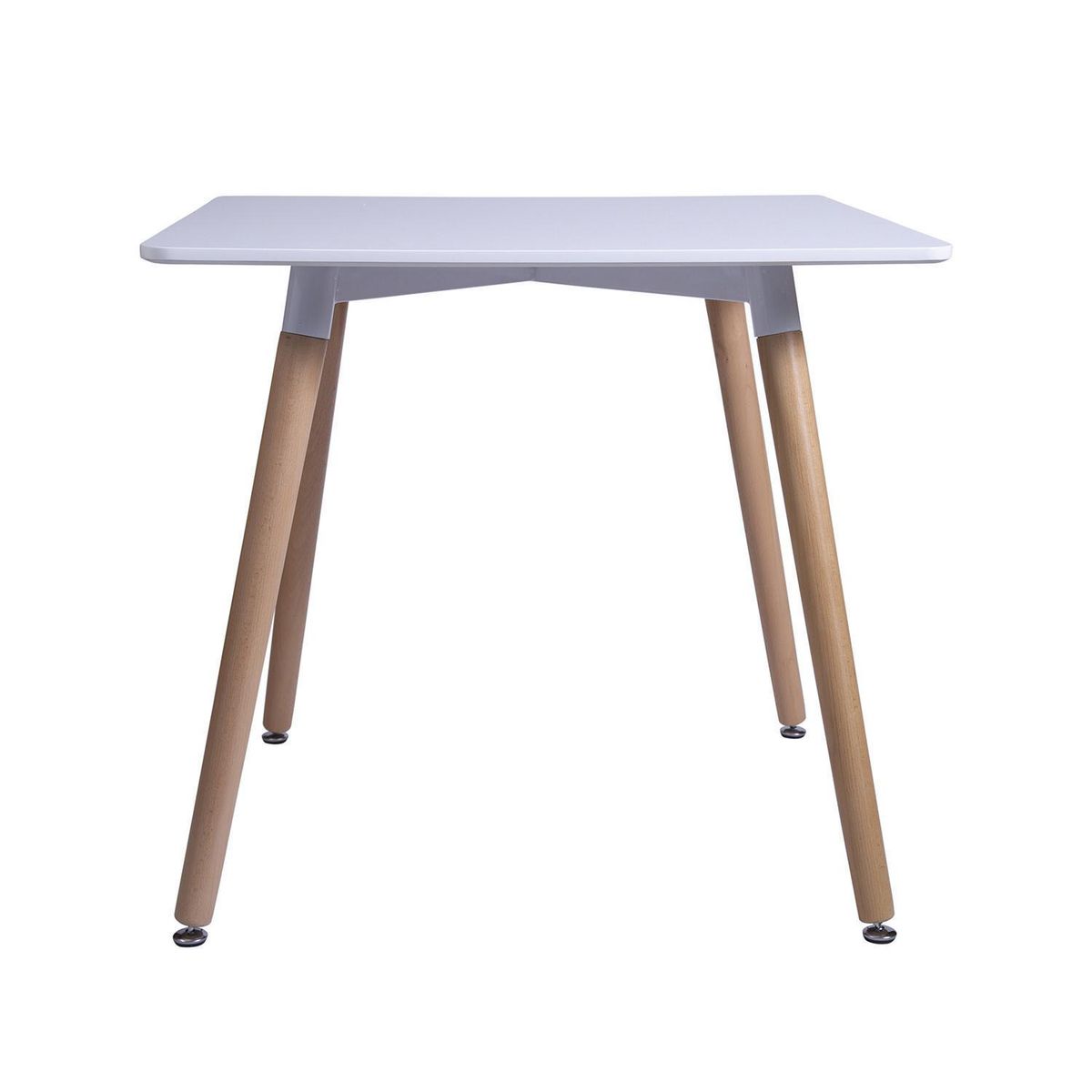 WHITE MARKET - Mesa Cuadrada Blanca 80x74x80 cm