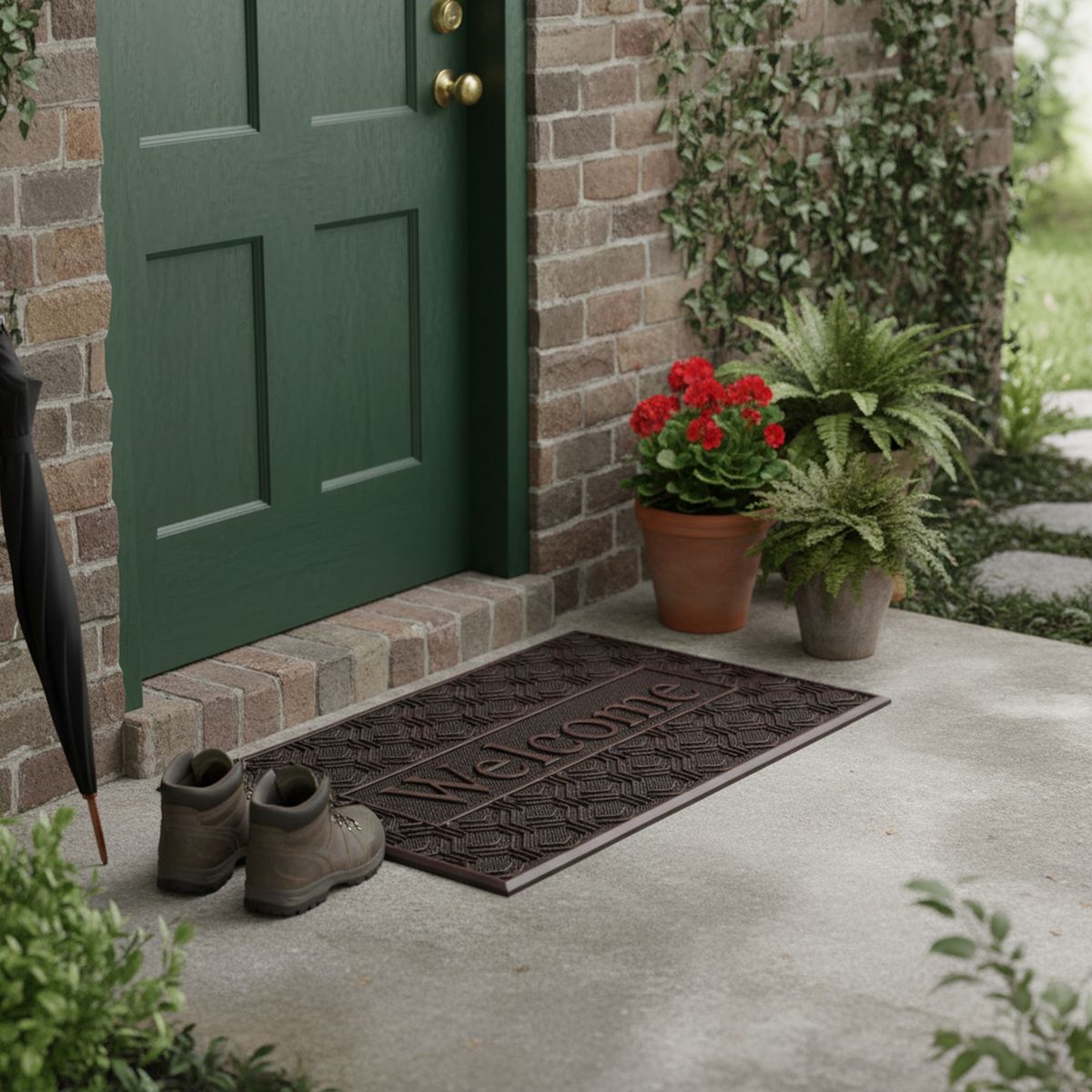 JUST HOME COLLECTION - Limpiapiés Welcome 45x75 cm Caucho Gris