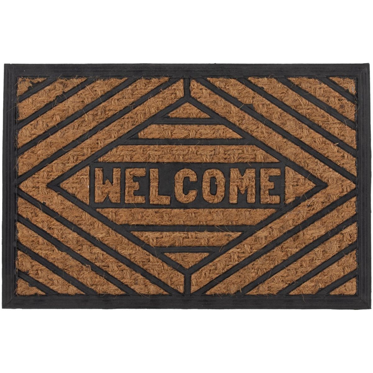 CASA BONITA - Limpiapiés Welcome 60x40 cm Caucho Café/negro