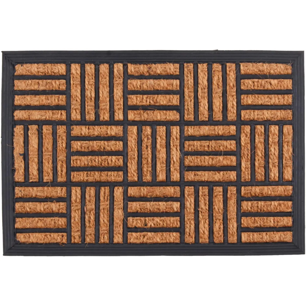 CASA BONITA - Limpiapiés Cuadros 60x40 cm Caucho Café/negro