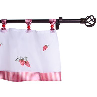 Cenefa de cocina 45x135cm frutillas cuadrill roja