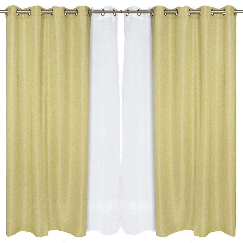JOVIAL - Set de cortinas tela 140x220cm Corcovado verde