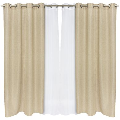 Set de cortinas tela 140x220cm Lino crudo