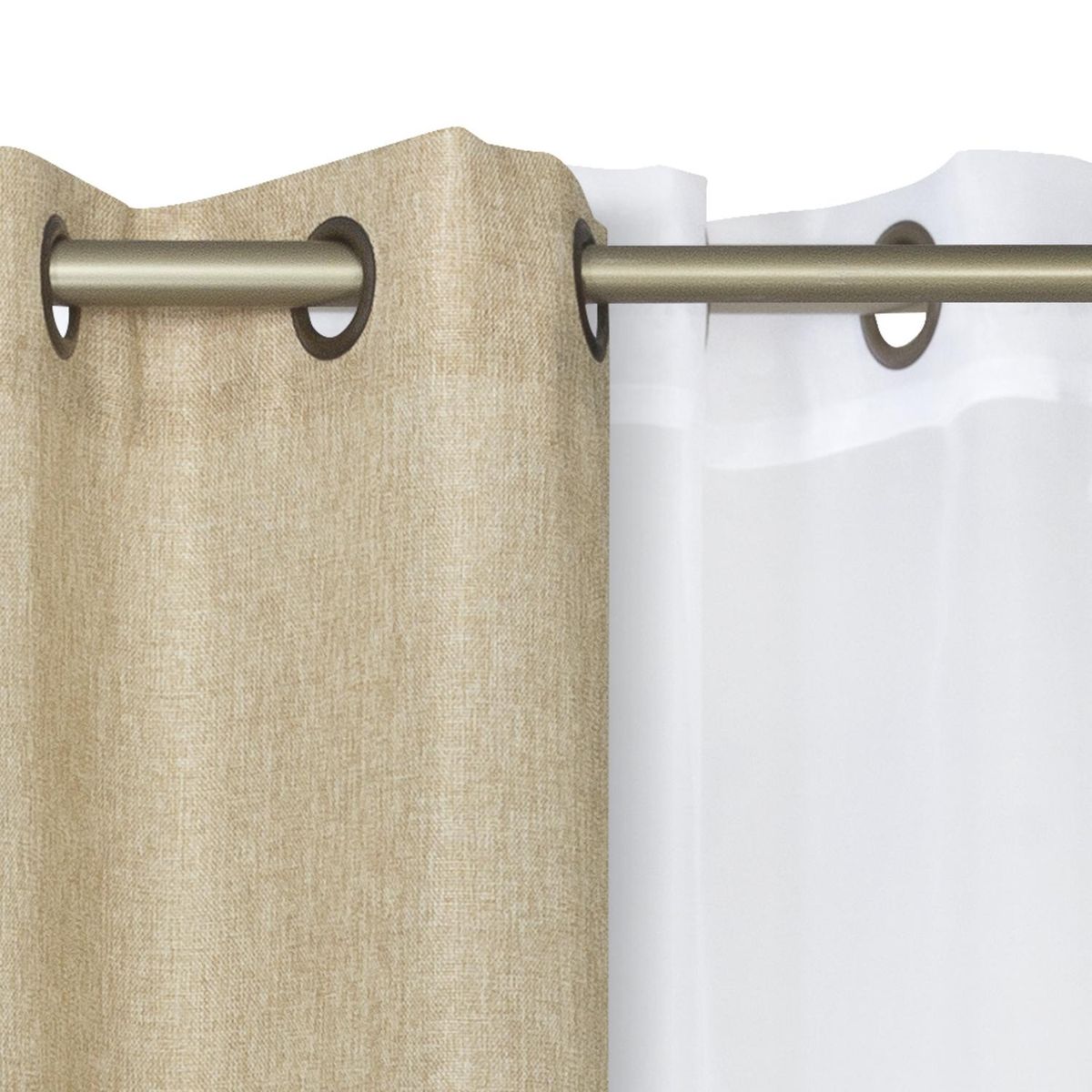 JOVIAL - Set de cortinas tela 140x220cm Lino crudo