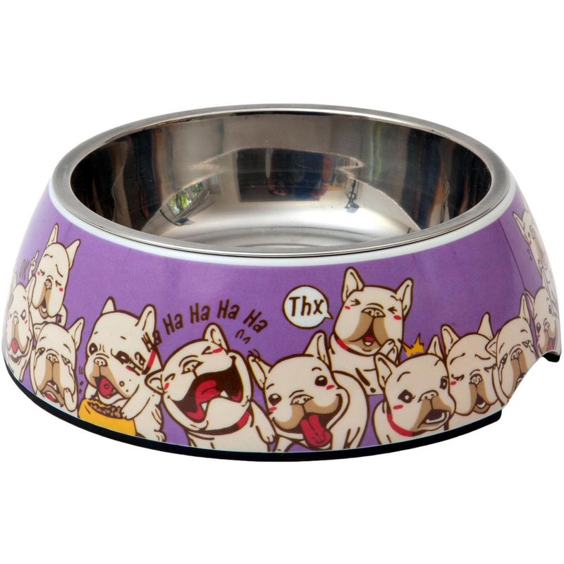 BIONIC - Plato de comida para mascota ,acero inoxidable y melamina 380 g,lila