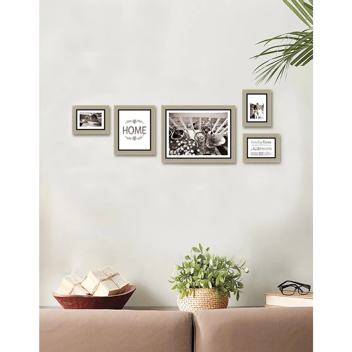 JUST HOME COLLECTION - Set 5 Marcos de Fotos Natural