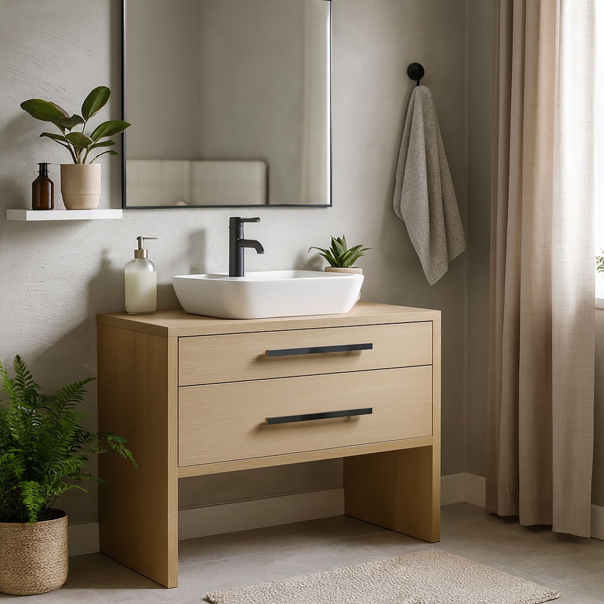 KLIPEN - Mueble tender 80x52x74 cm light oak sin lavamanos