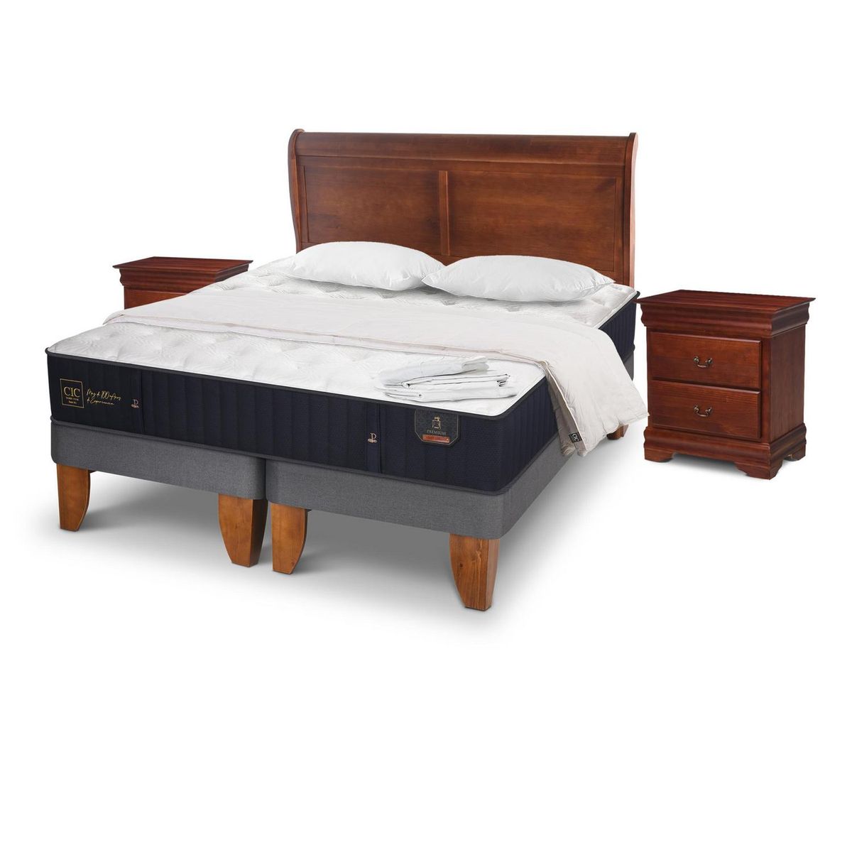 CIC - Cama Europea Premium King + Muebles + Textil