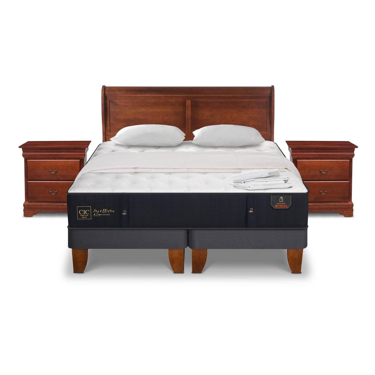 CIC - Cama Europea Premium King + Muebles + Textil