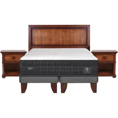 CIC - Cama Europea Super king Lux Chocolate Rústico