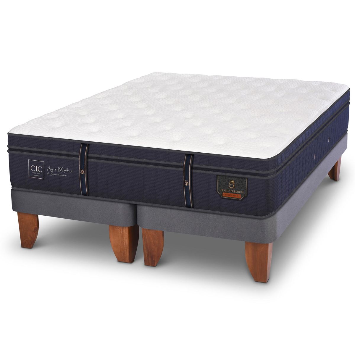 CIC - Cama 2 plazas Europea Grand Premium Gris