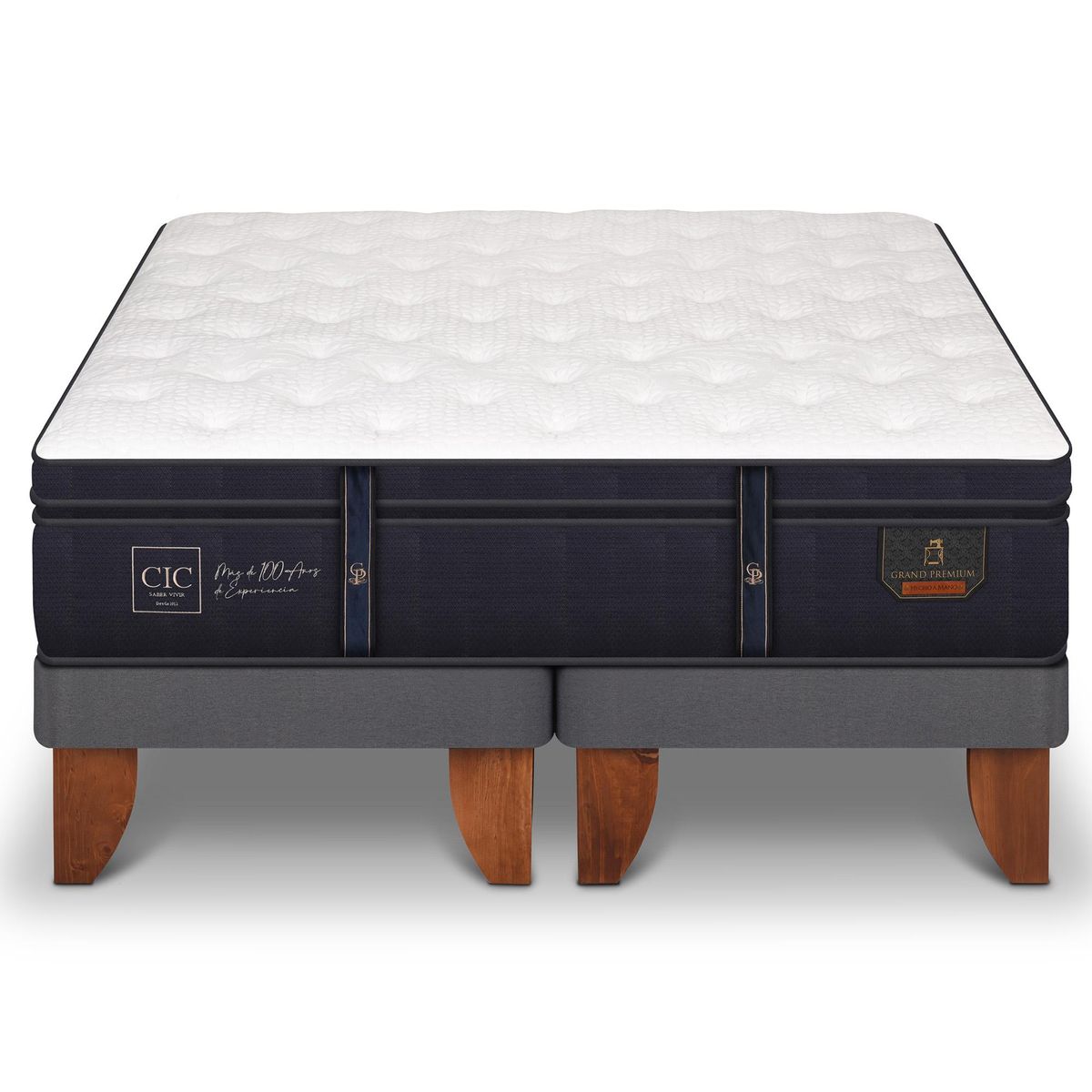 CIC - Cama 2 plazas Europea Grand Premium Gris