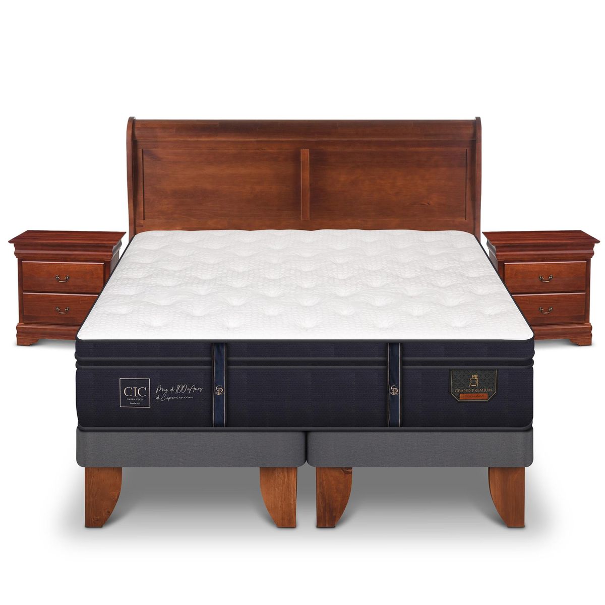 CIC - Cama Europea Grand Premium King + muebles