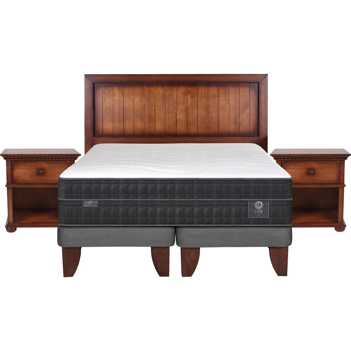 CIC - Cama Europea Lux 2 plazas BD + muebles