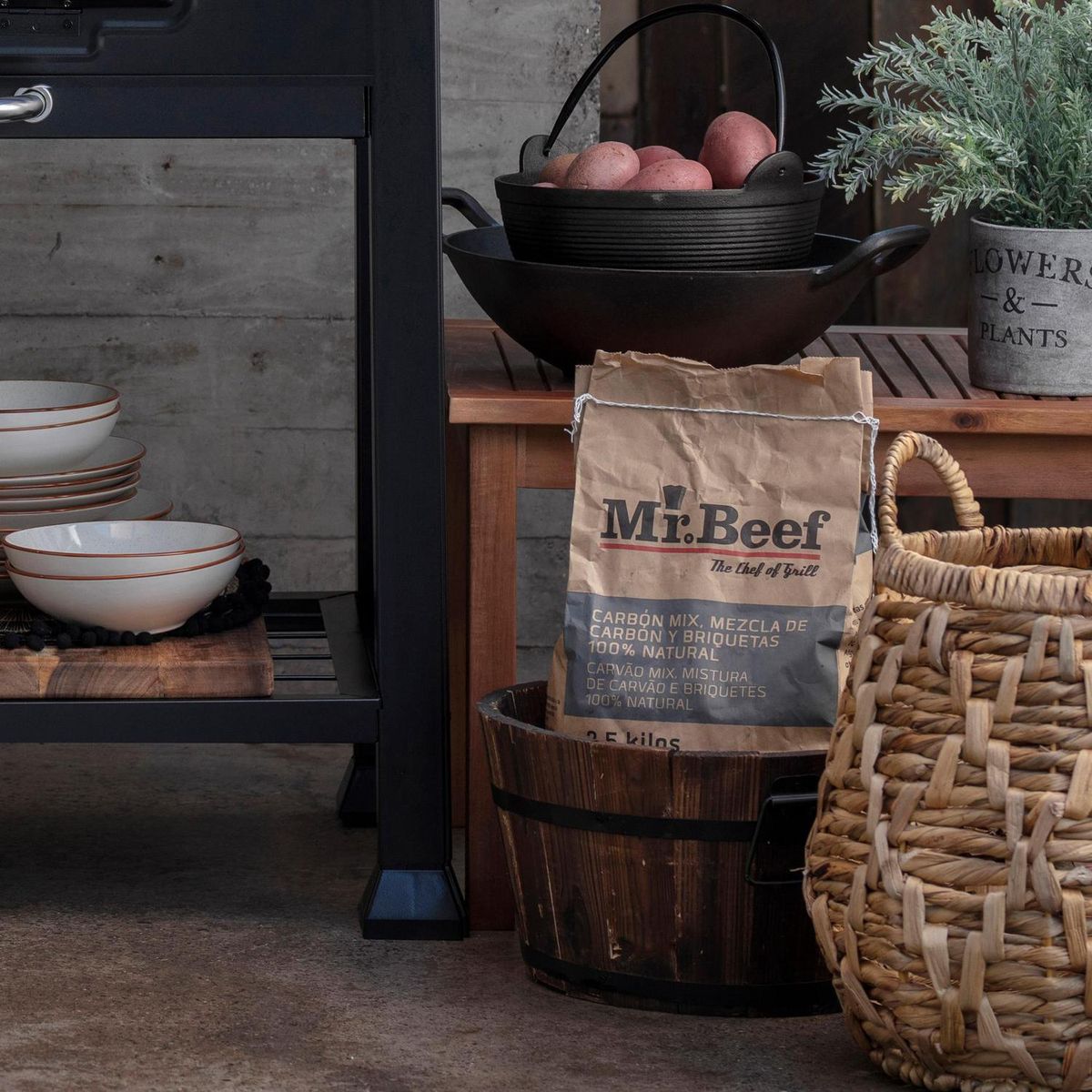 MR BEEF - Carbón Mezcla con Briquetas 2.5 kg