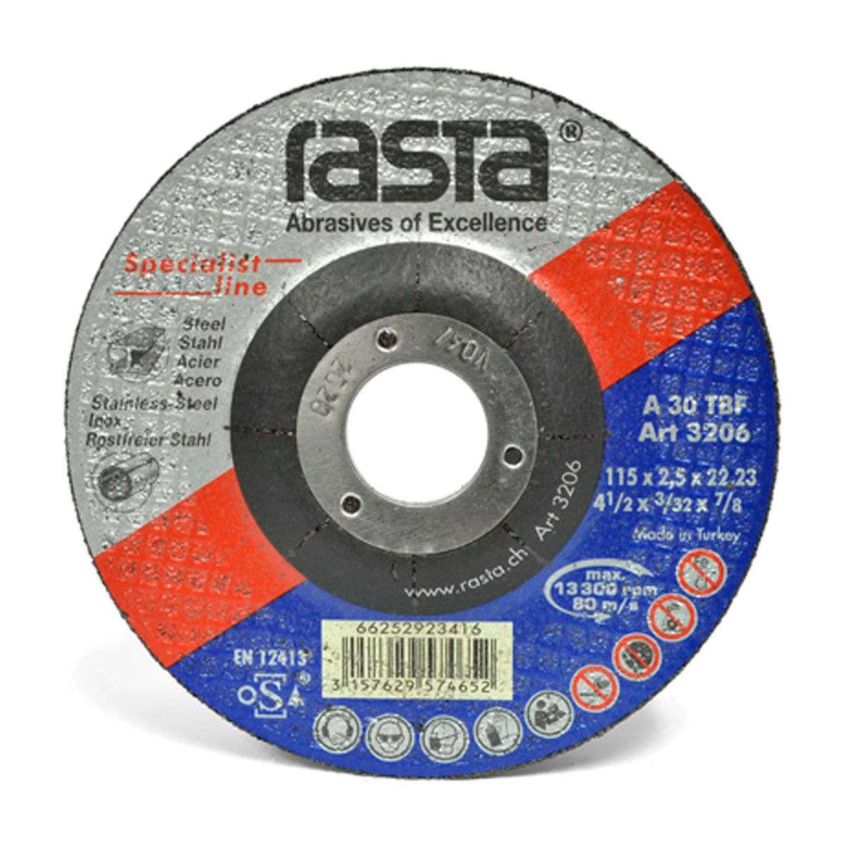 RASTA - Disco de Corte Metal 4 1/2" (115x2,5x22 mm) CE