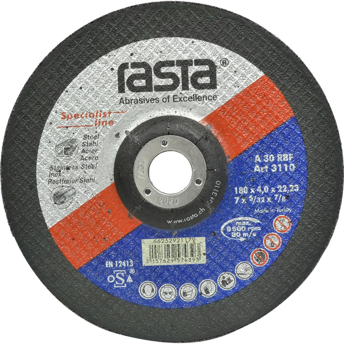 RASTA - Disco de Corte inox 4 1/2" (115x0,8x22 mm) CE