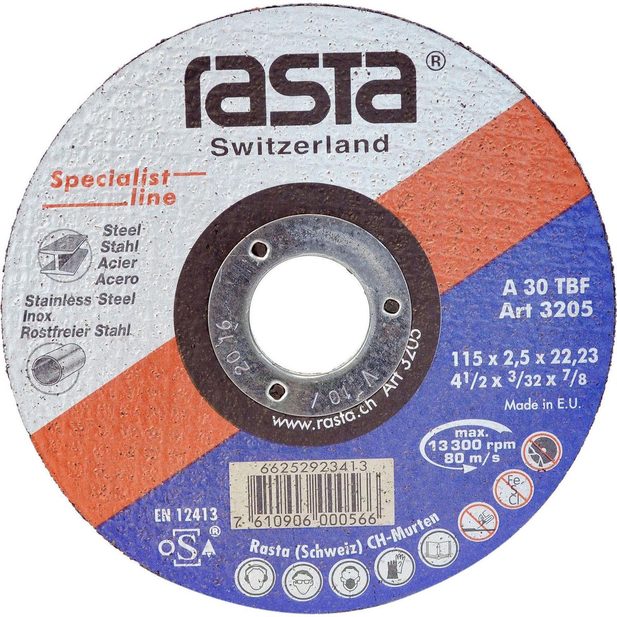 RASTA - Disco de Corte inox 4 1/2" (115x1,2x22 mm) RE