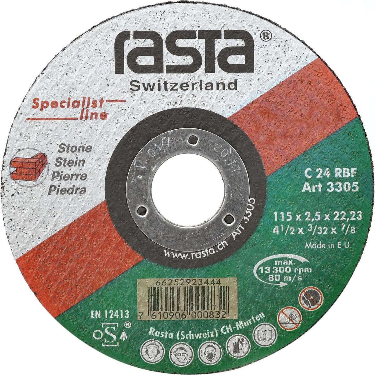 ATLAS - Disco de Corte Piedra 4 1/2" (115x2,5x22 mm) RE Atlas