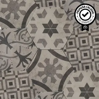 KLIPEN - Cerámica 20x23 cm Hexagon City Gris Mosaico 1 m2