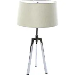 DISEÑO 3 - Lámpara de mesa treo cromo con pantalla tela cruda E27 40W.