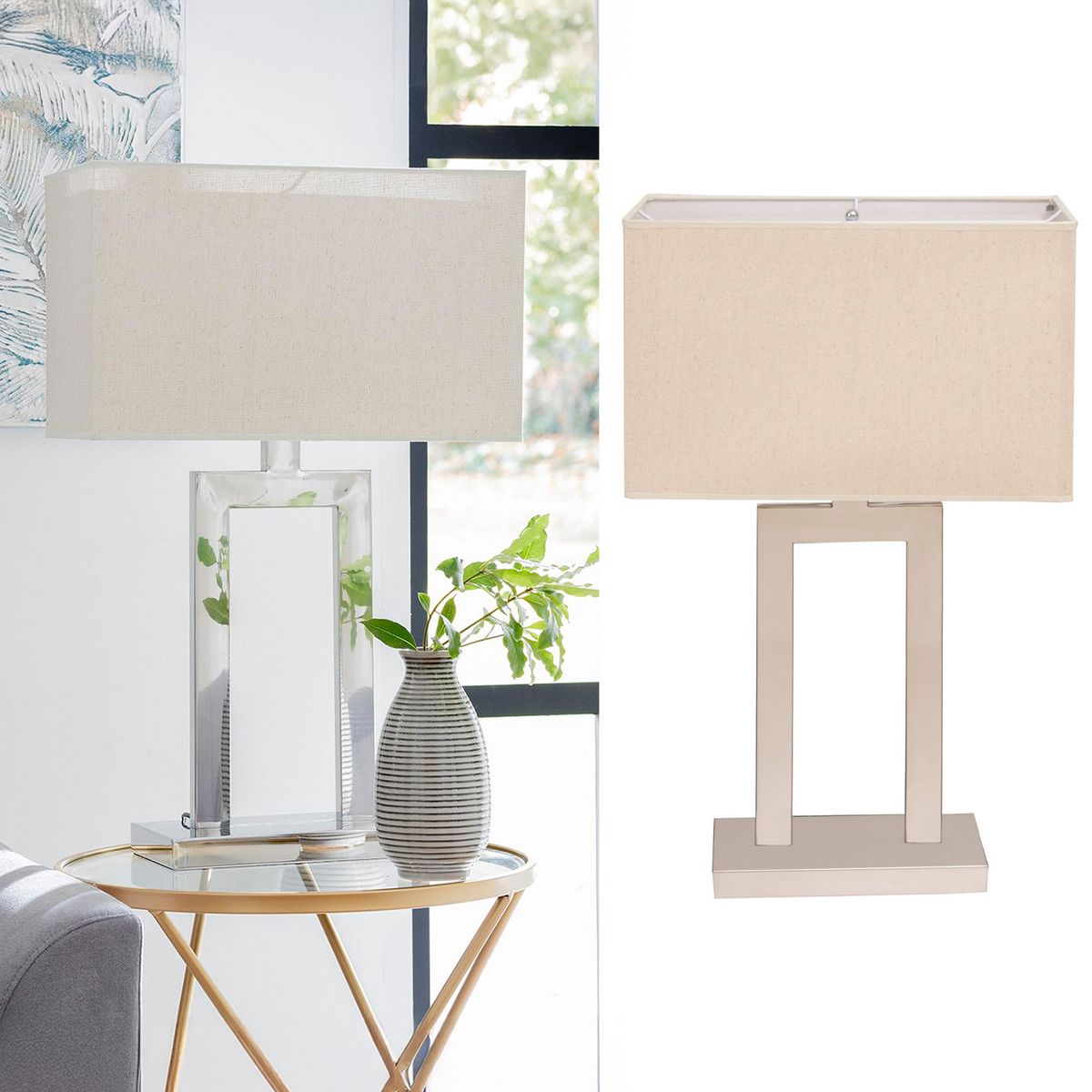 DISEÑO 3 - Lámpara Mesa MX Cromo SM Gris 25x70 cm