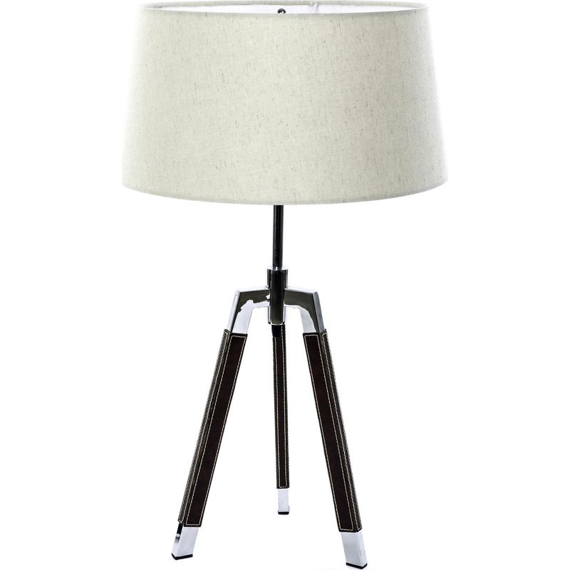 DISEÑO 3 - Lámpara de mesa treo cromo ecocuero 2 luces E27 40W