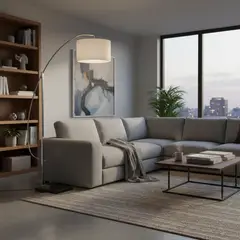 DISEÑO 3 - Lámpara de Pie Libra Gris 40x196 cm