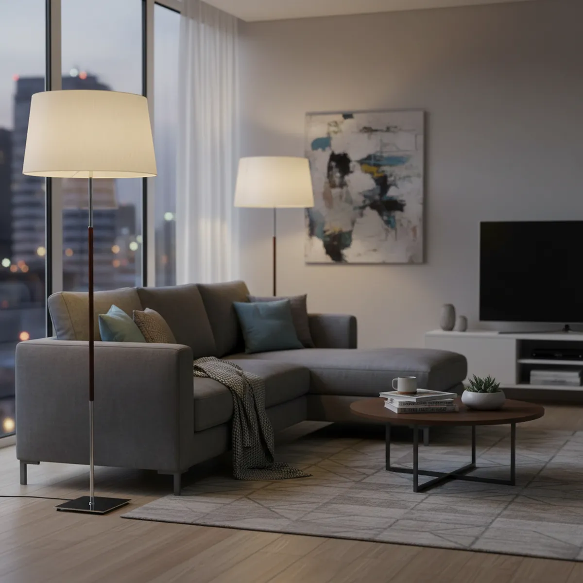 DISEÑO 3 - Lámpara de Pie Argus Cromo Gris 50x170 cm