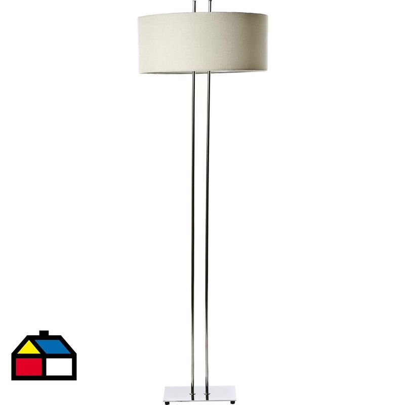 DISEÑO 3 - Lámpara de pie cromo h 2 luces E27 40W.