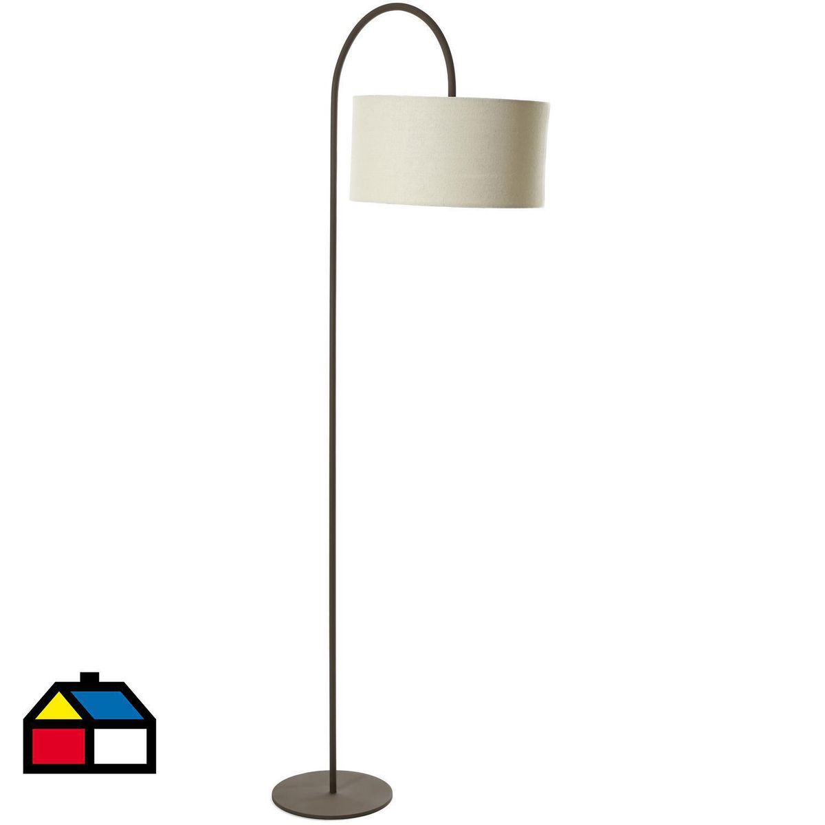 HOMY - Lámpara de Pie Curva Óxido Café 30x180 cm